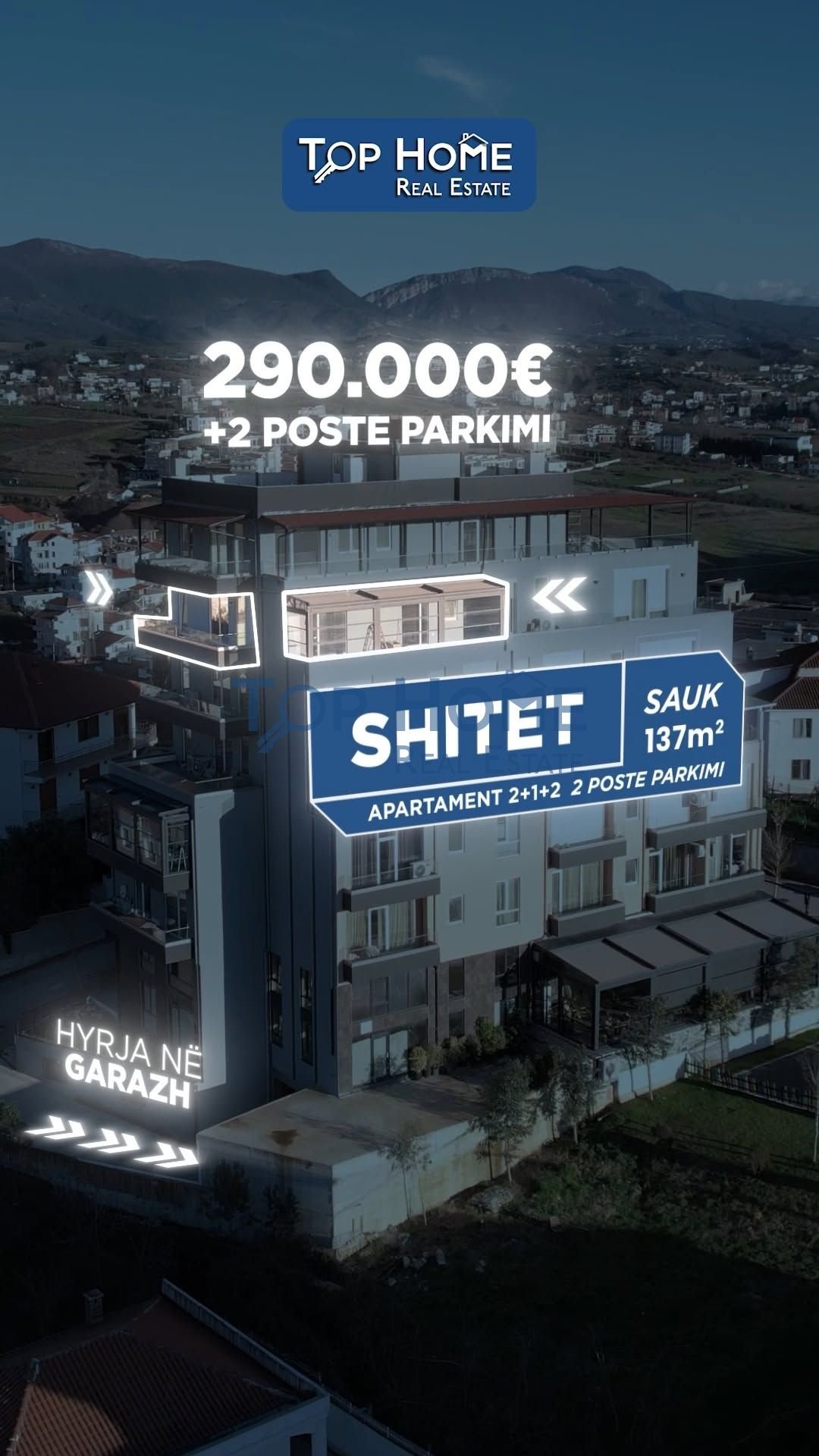 Shitet Apartament Modern 2+1+2 në Sauk